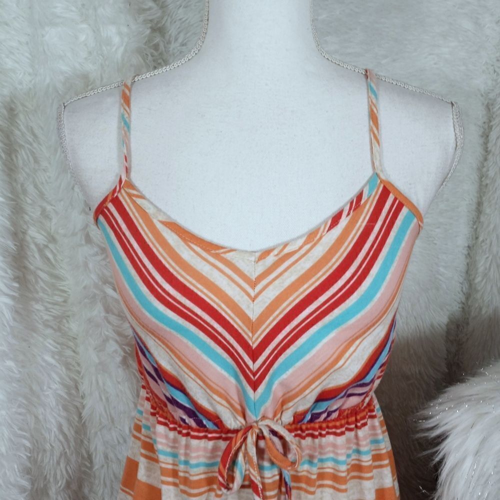 MOSSIMO MULTICOLOR STRIPED MAXI DRESS SZ.XS EUC - Picture 3 of 9